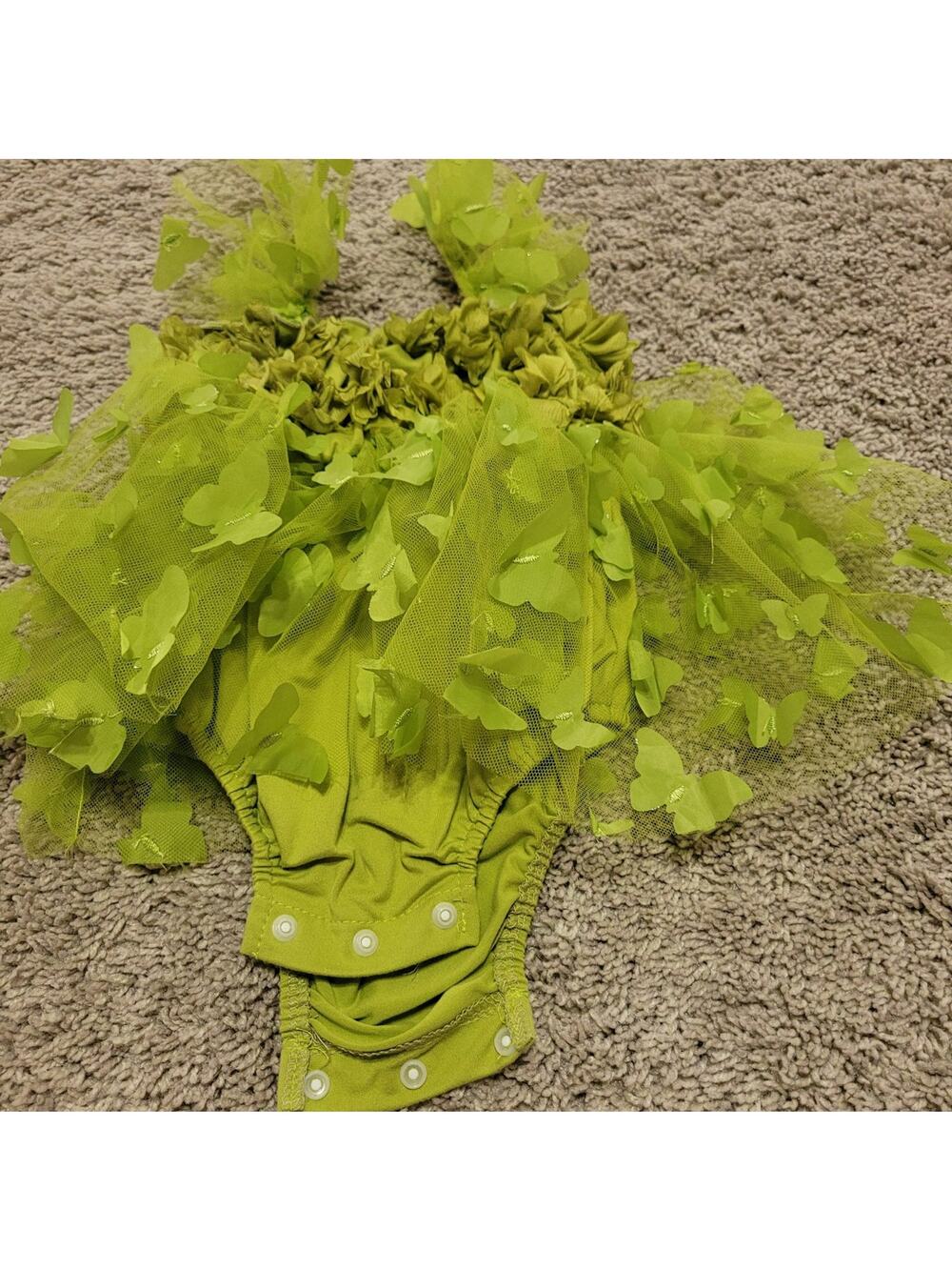 Baby Girl Green Butterfly Tutu Romper 3–6 Months | Photo Outfit LIKE NEW